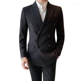Men's Suits 2024 Boutique Fashion Business British Style Wedding Leisure Slim Work Gentleman Korean 27 Optional Men Youth Trend Blazer