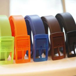 Belts Multi Colour Unisex Smooth Buckle Ceinture Cummerbund Plastic Casual Silicone Belt Waistband