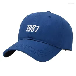 Ball Caps Doit Simple Numbers Baseball Cap Hat For Women Men Autumn Dad Mom 1987 Embroidery Outdoor Sports Snapback Gorras