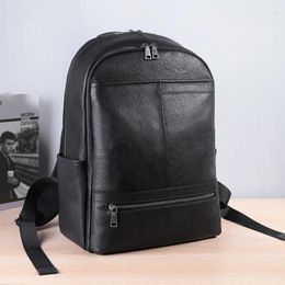 Backpack Fashion Designer Men Genuine Leather Travel Male College Student Laptop Bag Backpacks Teenager Boys Bagpack