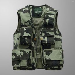 Men's Vests Mens Jacket Camouflage Vest Multi Pocket Zipper Sleeveless Outdoor Waistcoat Casual Jackets For Man Spring Fall Chaleco Hombre