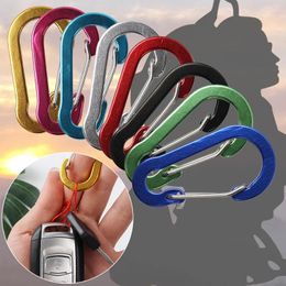 Keychains 10pcs Carabiners Aluminium Alloy D Carabiner Spring Snap Clip Hooks Keychain Climbing For Keys Camping Outdoor Tools