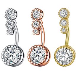 316L Stainless Steel Diamond Belly Button Rings Allergy Zircon Navel Ring Sexy Women Body Jewelry2069651