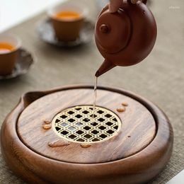 Tea Trays Chinese Small Dry Foam Table Walnut Water Storage Pot Tray Household Solid Wood Purple Sand Pad