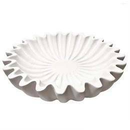 Dinnerware Sets Fluted Ruffle Decorative Bowl Resin Scallop Fruit Key For Entryway Table Coffee Dining Console Drop Delivery Home Gard Oty08