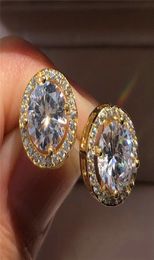 125ct Round Moissanite White Diamond Halo Brilliant Cut Stud Earrings 18K White Gold Bride Wedding Engagement Jewellery Gifts9457744