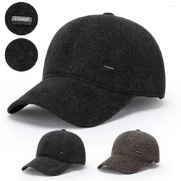 Ball Caps Winter Warm Men's Baseball Cap With Earflap Thicken Cotton Ear Protection Windproof Hats For Men