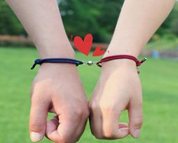 Bracelet 2021 2pcspair Magnet Couple Bracelet Adjustbale Black Red Rope Braslet Paired Lovers Gift Multicolor options News6920368