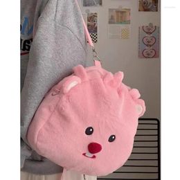 School Bags Cute Cartoon Backpacks Women High Capacity Tote Korean Casual Handbags Kawaii Bag Plush Shoulder Chic Crossbody