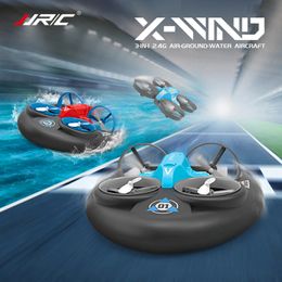 H101 24G Rc Water Land and Air Four Axis Flying Hovercraft Remote Control Vehicle 3in1 Mini Drone Children Toy Gift 240118