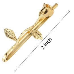 HAWSON Mens 2 Rosette Flower Tie Clip for Wedding Gift come in gift box 240130