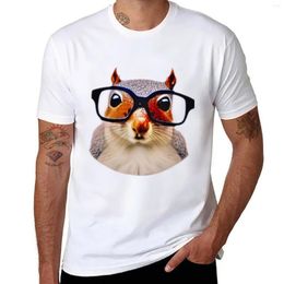 Men's Tank Tops Hispter Squirrel Wearing Glasses T-Shirt Custom T Shirt Tee Mens Graphic T-shirts Hip Hop