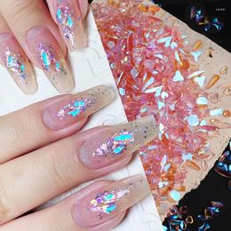 Nail Art Decorations 100pcs Pink Aurora Irregular Crystal Rhinestones Mixed-Size Resin Flatback Jewellery Gems Stone Manicure Charms %T