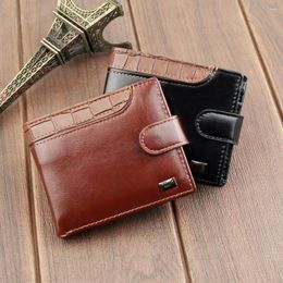 Wallets Multi-position Two Fold Wallet Business Card Holders Multi-function Male Leather Purse All-match PU Coin