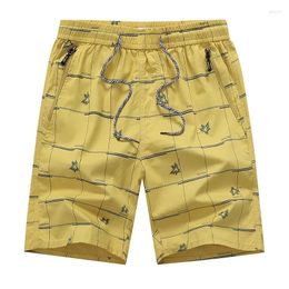 Men's Shorts 2024 Summer Men Casual Cotton Plaid Print Man Short Pants Home Beach Size L-5XL