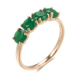 100 18K rose Gold Ring for Women Natural emerald gemstone Jewellery Anillos De Bizuteria Anillos Mujer Gemstone gold Rings Box 240119