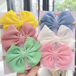 Hair Accessories 3Pcs/Set Cute Cotton Macaron Solid Color Bows Headband For Kids Girls Sweet Bowknot Elastic Hairband Headwear