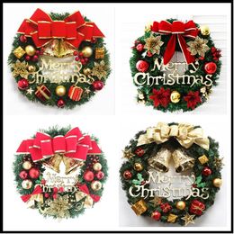 30cm Red Christmas Wreath for Front Door Gold Window Wall Door Chirtmas Decoration Garland Ornament Navidad Party Decor 240130