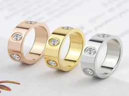 2021 Shiny Rotating Circle Crystal Ring Stainless Steel Rose Gold wedding Ring for Women Engagement gift Brands Ring6957182