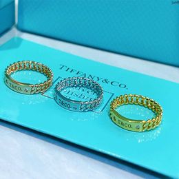 Jewellery t Ring Band Solid Colour Hollow Set Diamond Skinny Versatile Stylish s Obrd