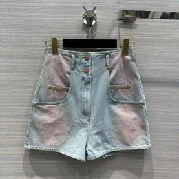 Women's Shorts Chic Designer Pink Gradient Denim Y2K Women High Waist Diamond Buttons Mini Short Fashion End Clothing 3 Colours