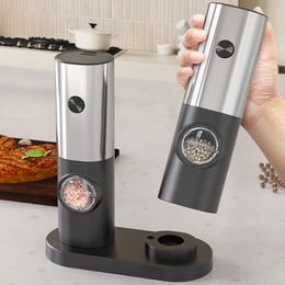 1/2PCS Stainless Steel Electric Automatic Rechargeable Pepper Mill Salt Spice Grinde with Charging Base 240118