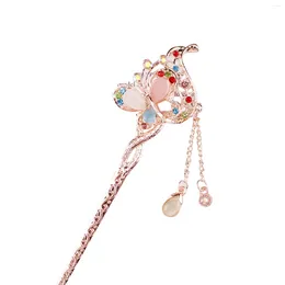 Hair Clips Chinese Style Stick Hairpin Ethnic Rhinestones Crystal Chopstick For Valentine's Day Christmas Gift