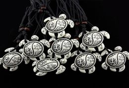 Jewellery Whole 12PCSLOT Tribal Totem Faux Bone Resin Carved frog sun Sea Turtle Pendant Necklace Tortoise Amulet Talisman Gift9013622