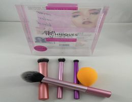 4 pieces set powder puff brush Makeup Brushes Sets Make Up Brush Set With Metal Box Packing5010751