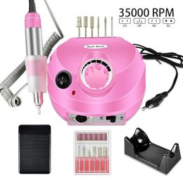 35000RPM Electric Nail Drill Professional Manicure Machine Nail Sander Set Nail Drill Bit Portable Nail Salon Polisher Equipment240129