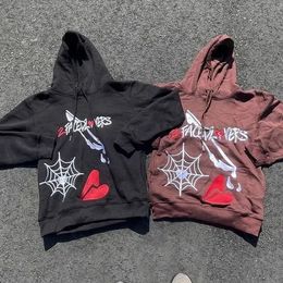 Gothic Printed Hoodies High Street Zip Up Hoodie Casual Loose Sweatshirt Clothes Y2K Tops Women Retro Harajuku Hip Hop Jacket 240123