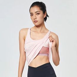 Lul yoga colete feminino com almofada no peito verão correndo roupas de fitness de secagem rápida respirável sem mangas camiseta estilingue colete esportivo