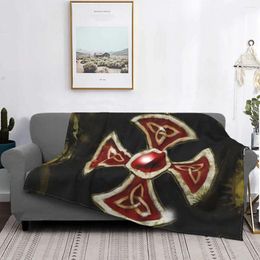 Blankets Knights Templar Blanket Fleece Flannel Spring Super Warm Thin Consecration Cross Symbol Throw For Sofa Bedspread