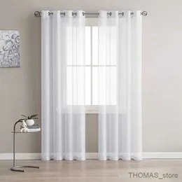 Curtain White Tulle Short For Living Room Solid Sheer Curtains Kitchen Window Screening Door Wedding