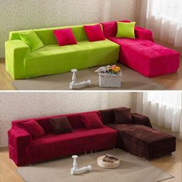 Chair Covers Velvet Sofa Cover For Living Room All-inclusive Thicken Furniture Protector Sectional L Couch 1/2/3/4 Seater Slipcovers