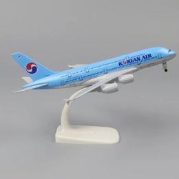 Metal Aircraft Airliner Model 20cm 1 400 Korea A380 Metal Replica Alloy Material Aviation Simulation Boy Gift Toys Collectibles 240201