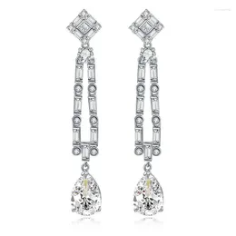 Stud Earrings European And American Papalacha 5-carat High Carbon Diamond Water Drop 10 14 Long Tassel