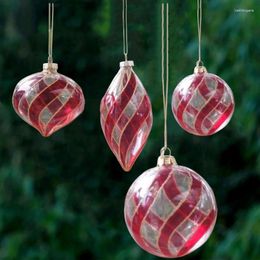 Party Decoration Small Packing Different Design Hand Drawing Glass Globe Pendant Christmas Day Tree Home Round Ball Hanging Ornament