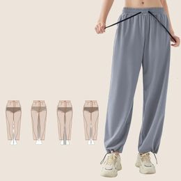 Drawstring Jogger Running Pants for Women with Pockets Stretch Cargo Yoga Trousers High Waist Jogging Sweatpants Winter 240202