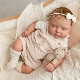 Arrival 21inch Already Finished Painted Reborn Doll Kit Peaches Painted with Visible Veins Bebe Reborn Kit with Cloth Body 240131