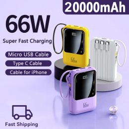 20000mAh Power Bank 66W Super Fast Charging PD 20W Portable External Battery Powerbank For iPhone Samsung Huawei Xiaomi