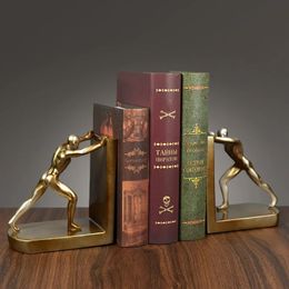 European Style Creative Bookends Home Decoration Crafts Desk Bookshelf Bookcase Ornaments People Book Push Figurines Miniatures 240129