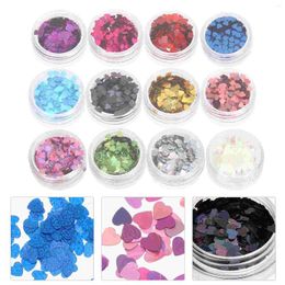 Nail Art Decorations 12 Boxes Make Up Accessories Glitters For Acrylic Nails The Pet Heart Shaped