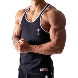 Summer Bodybuilding Tank Tops Men Gym Fitness Training Sleeveless Shirt Male Casual Cotton Stringer Singlet Vest Undershirt 240202