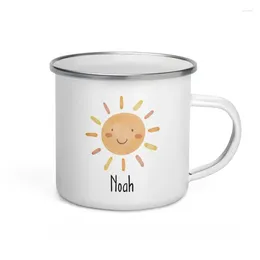 Mugs Personalized Kids Name Mug Custom Sun Milk Moring Cups Childrens Birthday Camp