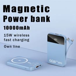 15W Magnetic Wireless Charger Power Bank 10000mAh Wireless Charging External Battery For iPhone 14 13 12 Pro Max LED Display