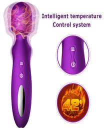 Huge Mutifunction Heating Vibrator AV Wand for Women Body Massager Nipple Clit Stimulator Couple Flirting Adult Sex Toys6235162