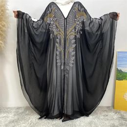 Ethnic Clothing Women Eid Muslim Abaya Arab Dubai Modest Cardigan Diamonds Abayas Kaftan Islam Long Robe Morocco Batwing Vestidos Loose