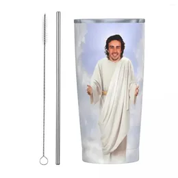 Tumblers Funny Fernando Alonso Jesus Insulated Tumbler With Lid Vacuum Coffee Mugs Outdoor Travel Car Bottle Cups 20oz