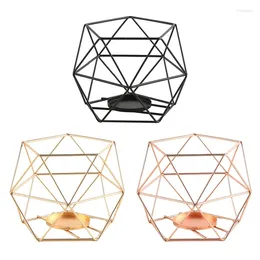 Candle Holders Metal Tea Light Holder Hollow Geometric Tealight Stand For Wedding Birthday Party Dropship